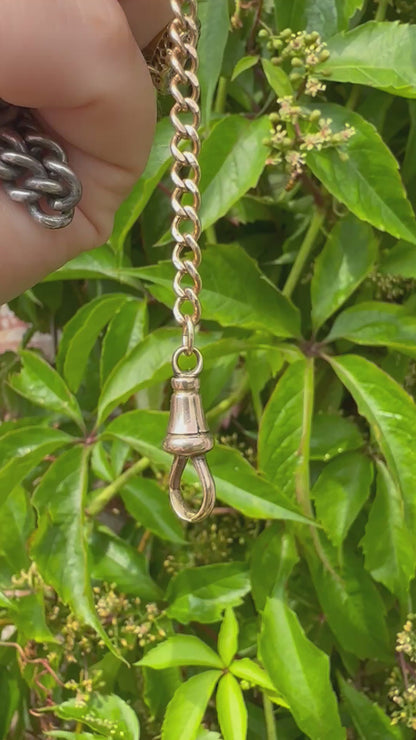 9ct Peachy Rose Gold Gold Curb extender with antique dog clip