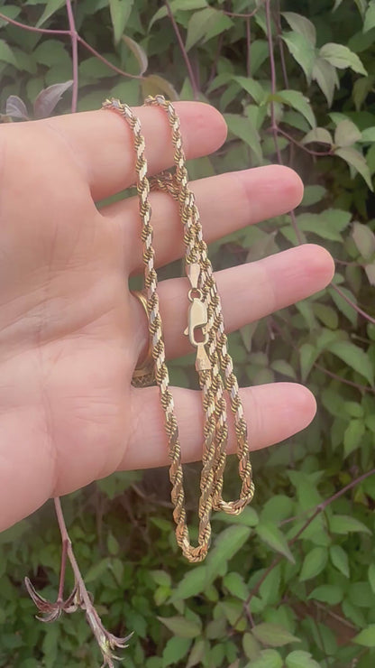 Vintage 9ct Rose Gold Angular Rope chain