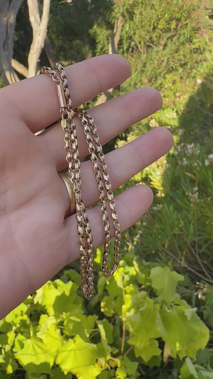 Antique 9ct Rose Gold Tulip chain