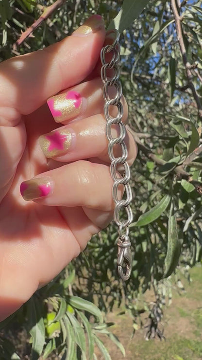 Sterling Silver Double Curb extender with large lobster clasp