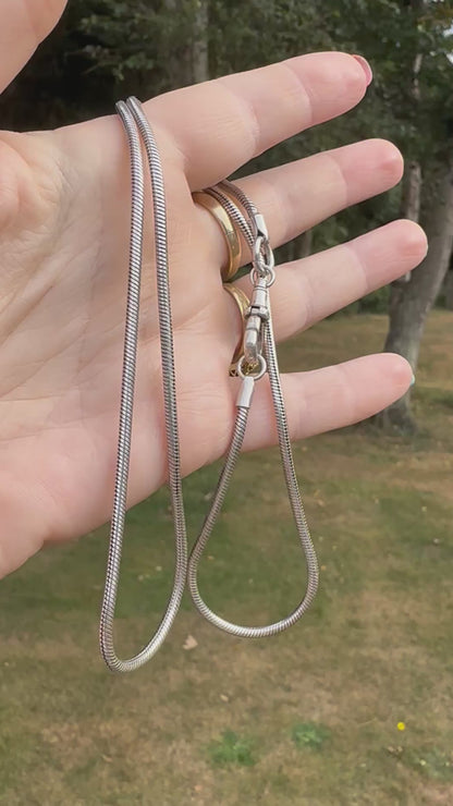 Sterling Silver Snake chain with dog clip