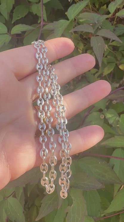 Spanish Sterling Silver Puffy Mariner chain