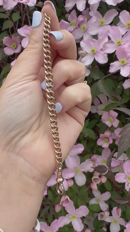 Antique 9ct Rose Gold Graduated Curb extender
