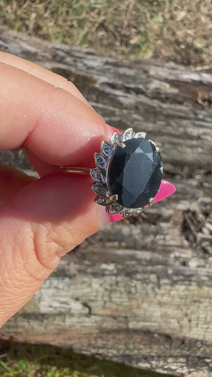 9ct Sapphire & Diamond ring