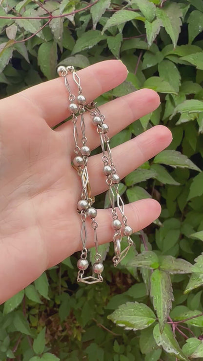 Sterling Silver Ball and lozenge link chain