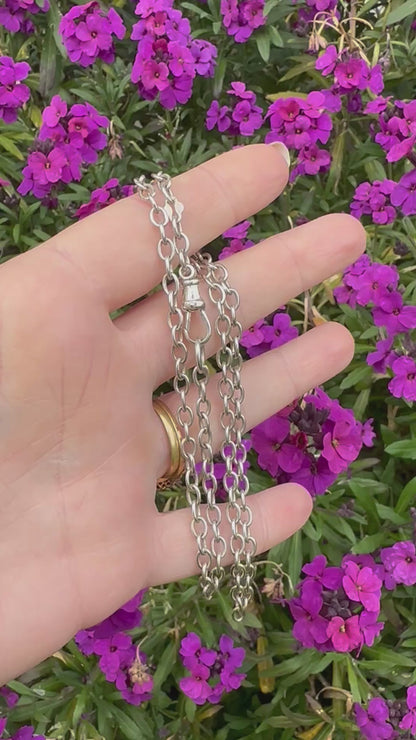 Vintage Sterling silver cable chain with dog clip