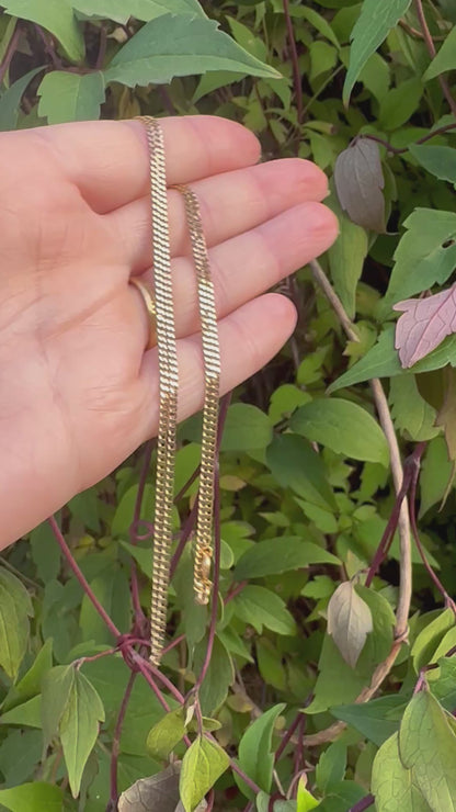 Vintage 9ct yellow gold Flat curb chain