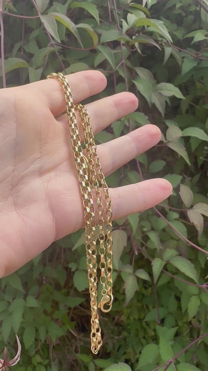Vintage 9ct Yellow gold Biker Belcher chain