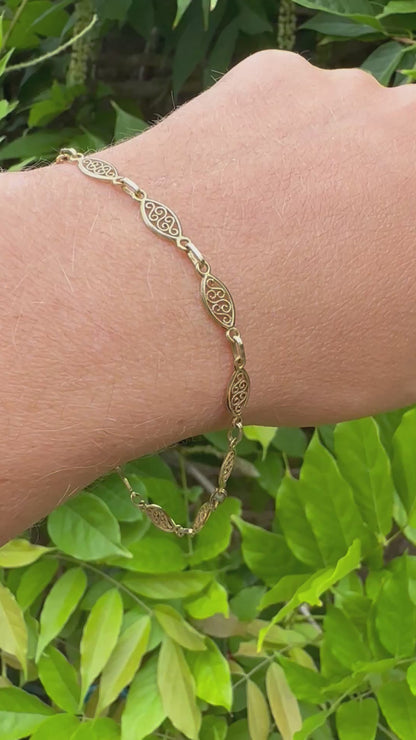 Vintage 9ct gold Filigree bracelet