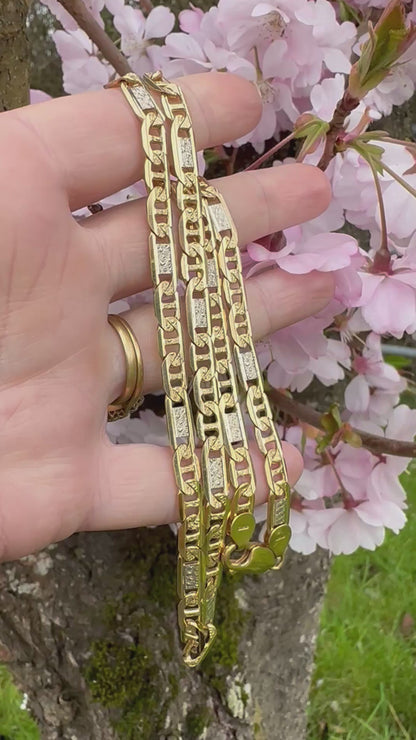 18ct Yellow and white gold Mariner chain