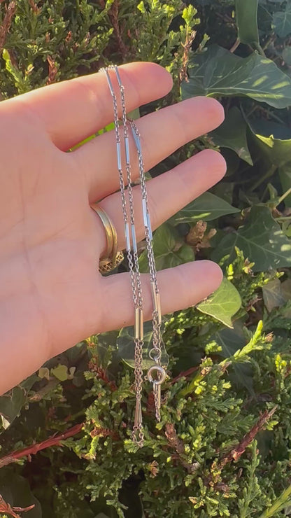 Vintage Sterling Silver Bar station chain