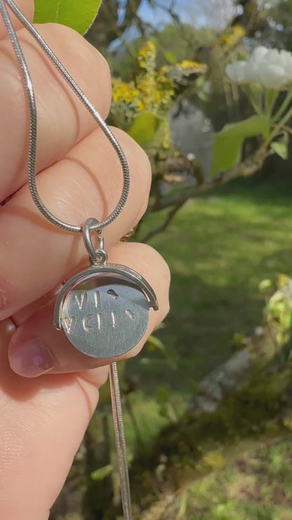 Sterling Silver ‘Why Worry’ Spinner on snake chain
