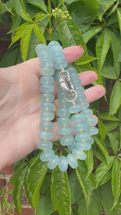Re-imagined Vintage Topaz Beads with vintage XL Silver Bolt clasp