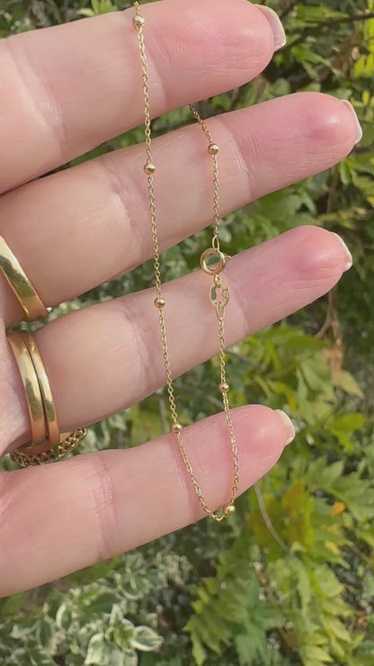 9ct Yellow Gold UnoAerre Ball station chain bracelet