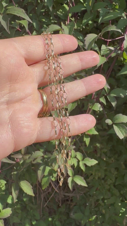 Vintage 9ct Yellow gold oval belcher chain