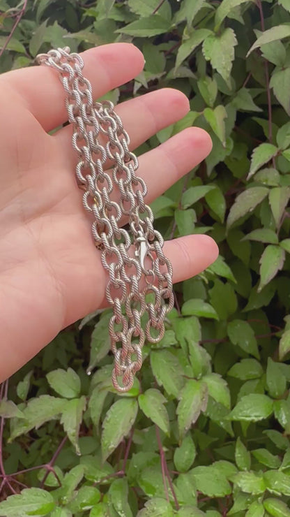 Sterling silver textured cable chain
