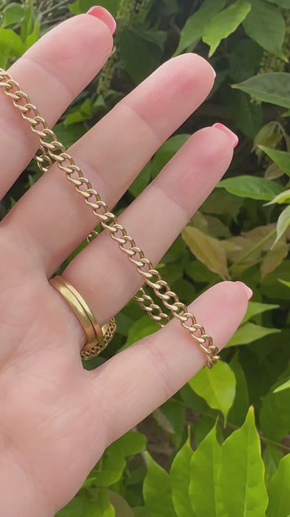 Vintage 9ct Peachy Gold curb bracelet