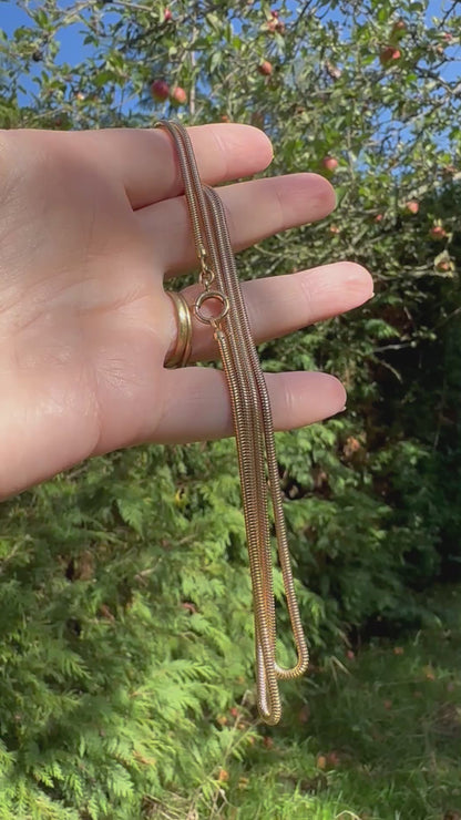 Antique 9ct Rose Gold Snake chain with bolt clasp