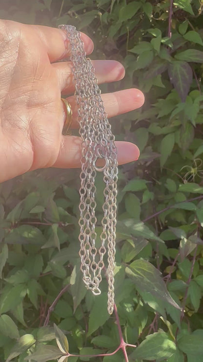 French 800 Silver Lozenge link Long Guard chain