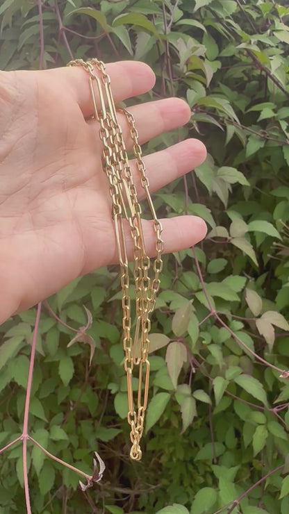 Vintage 9ct Gold Biker Trombone chain