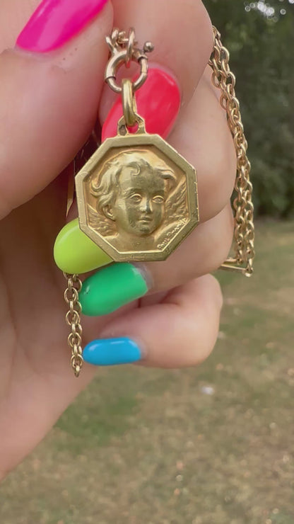 French 18ct Gold Cherub Charm by Paul Brandt