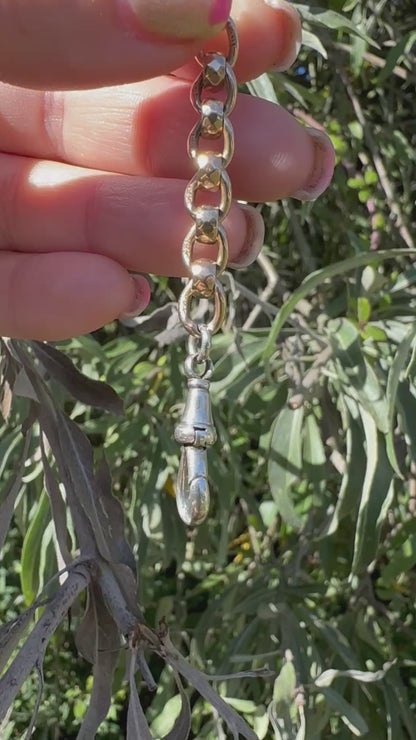 Mix metal extender. 9ct Yellow gold roller ball with sterling silver dog clip.