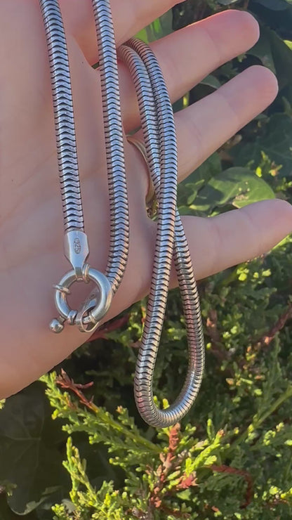 Sterling Silver Snake chain with Bolt clasp