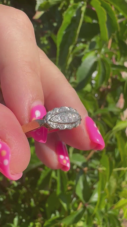 Vintage 18ct Diamond Boat Ring