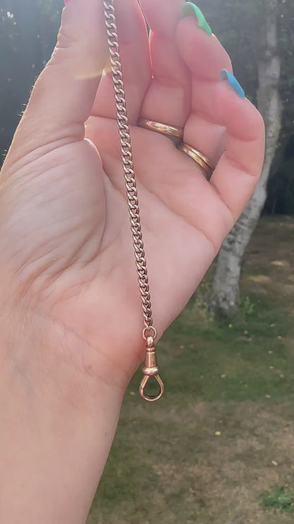 Antique 9ct gold curb extender with antique dog clip.