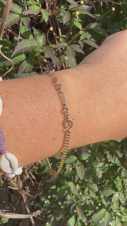Antique 9ct Rose Gold mix link bracelet with bolt clasp