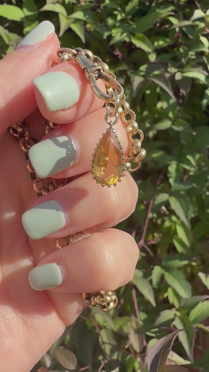 Antique 9ct Gold Citrine Pendant
