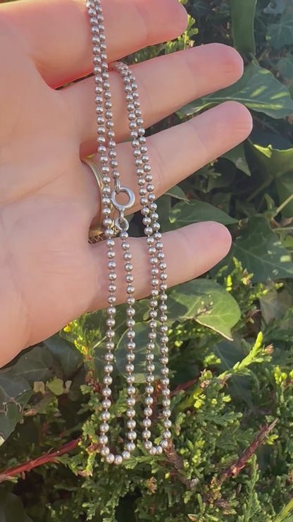 Vintage Sterling Silver Ball chain