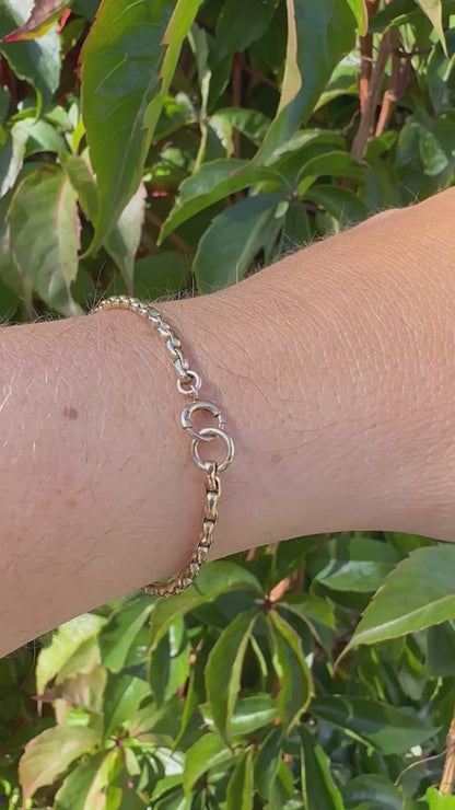 Antique 9ct Peachy Gold Oval Belcher Bracelet with bolt clasp