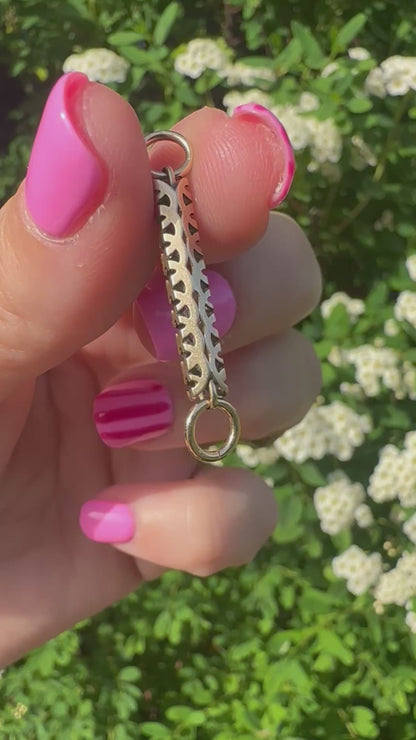 Antique 9ct Gold pierced bar extender. No clasps.