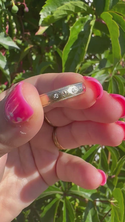 Vintage 9ct Flush set Diamond band