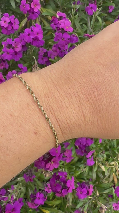 Vintage 9ct Gold mini rope bracelet