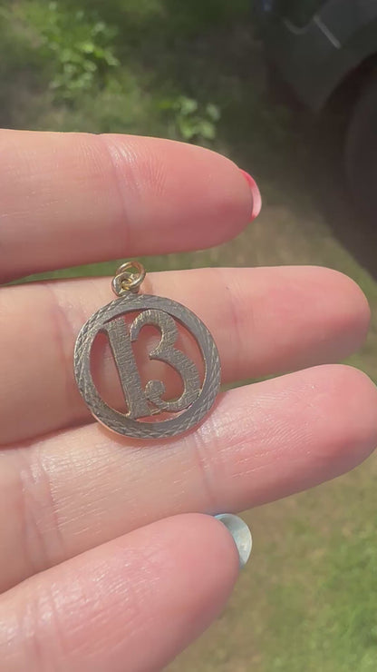 Vintage 9ct Gold Lucky 13 Charm