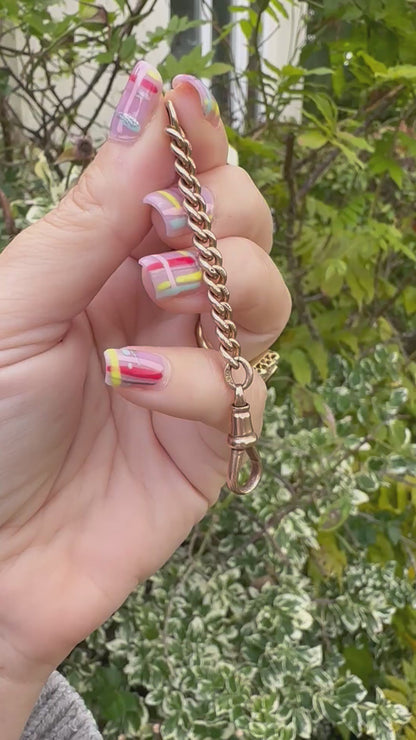 9ct Rose Gold curb extender with dog clip