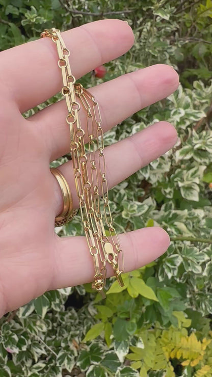 Vintage 9ct yellow gold Paperclip chain