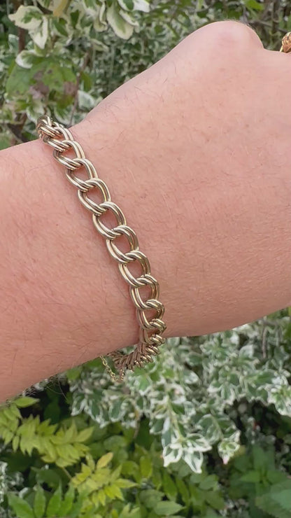 Reserved Sheena Vintage 9ct Gold double curb bracelet