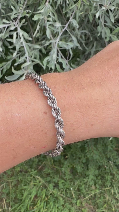 Vintage Sterling Silver Rope bracelet
