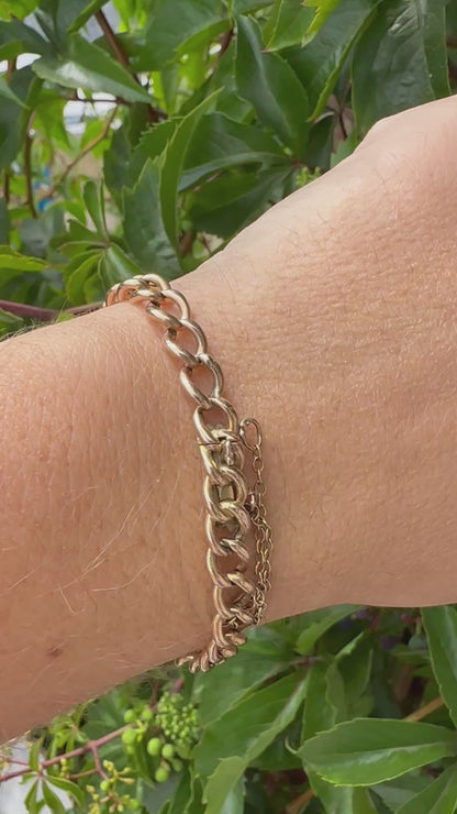 Antique 15ct Gold Curb Bracelet with concealed clasp
