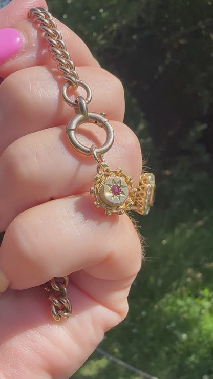 Antique 15ct Gold Ruby pin conversion pendant