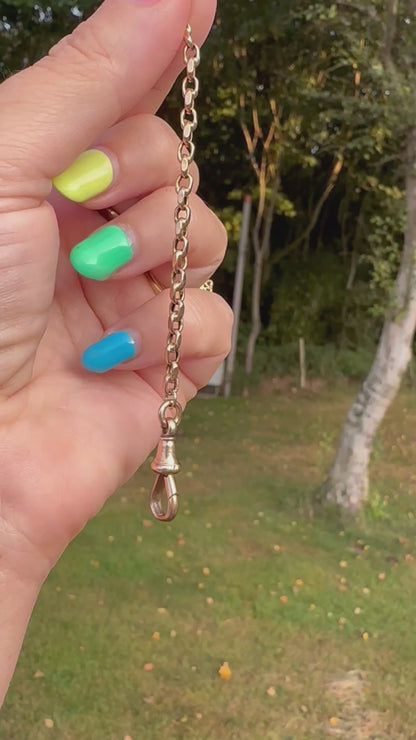 Vintage 9ct Peachy Gold Biker extender with antique dog clip