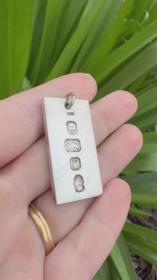 Silver Ingot Pendant, Queen Elizabeth II Silver Jubilee, 1977
