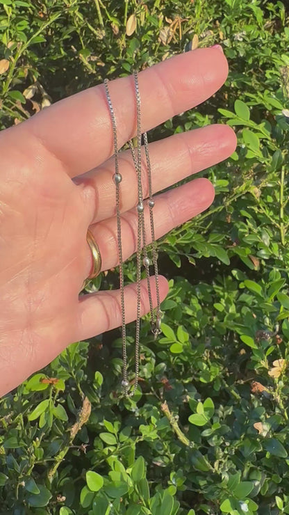 Sterling silver Box and Ball chain