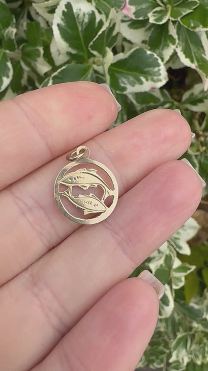 Vintage 9ct Small Pisces charm