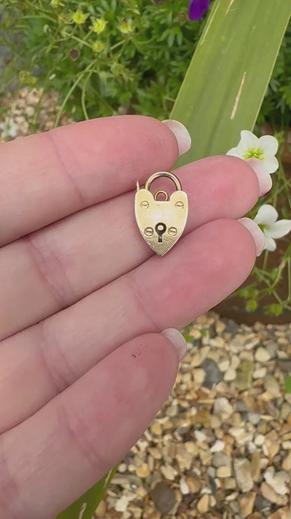 Antique 9ct Gold Heart Padlock