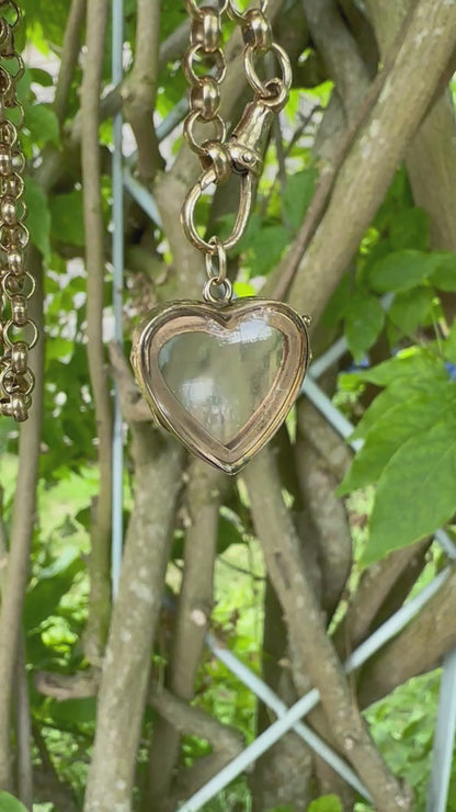 9ct Gold Glass Heart Locket Fob