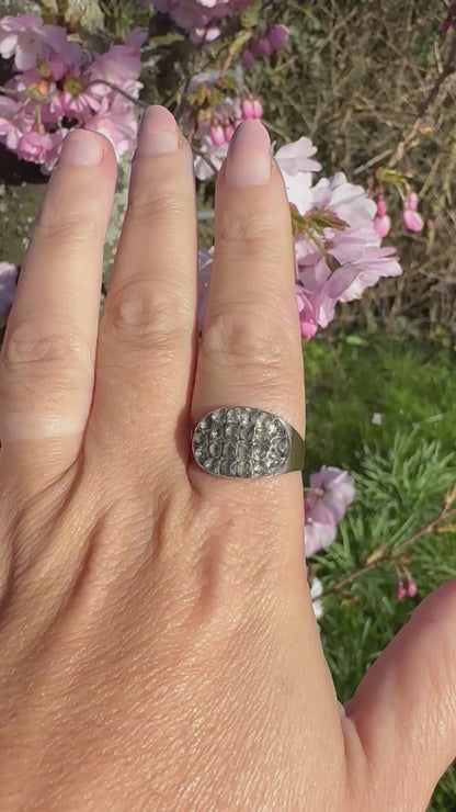 Antique 9ct Rose gold and Paste Cluster ring